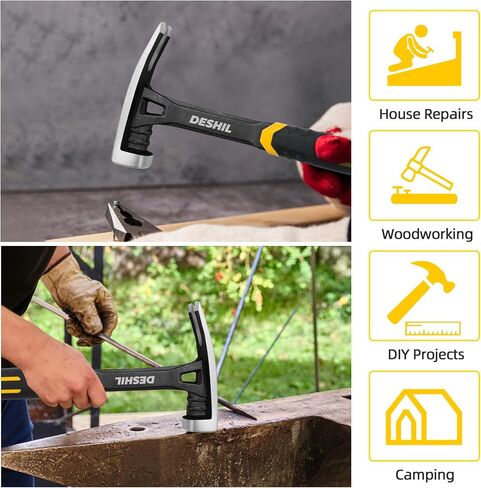 16OZ Claw Hammer with Fiberglass Handle, Drop Forged Claw Hammer, All Purpose Hammer, Smooth Face, Shock-Absorbing Grip in Kuwait
