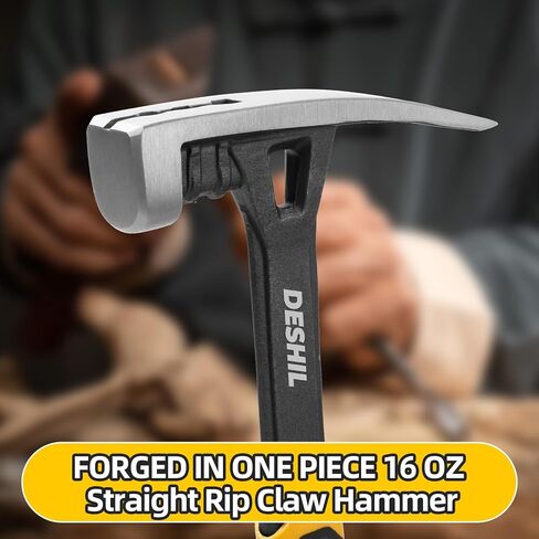 16OZ Claw Hammer with Fiberglass Handle, Drop Forged Claw Hammer, All Purpose Hammer, Smooth Face, Shock-Absorbing Grip in Kuwait