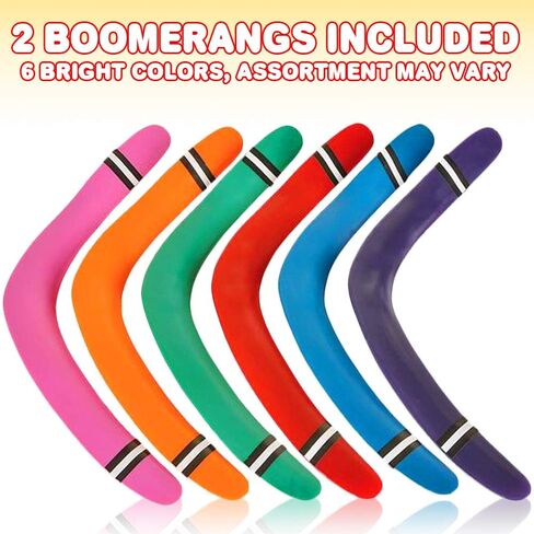 ArtCreativity Boomerangs، مجموعة من 2، Boomerangs الكلاسيكية العائدة في مجموعة متنوعة من الألوان، ألعاب ممتعة في الهواء الطلق للتخييم، الفناء الخلفي، نزهة، أفضل فكرة هدية للبنين والبنات in Saudi Arabia