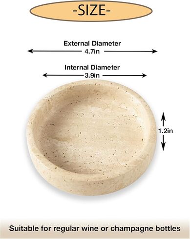 100% Travertine Marble Wine Bottle Coaster,Champagne Bottle Holder,Marble Wine Chiller,Beige in Saudi Arabia