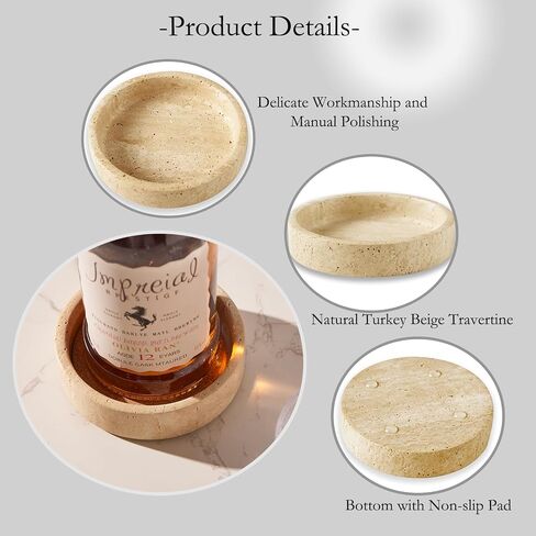 100% Travertine Marble Wine Bottle Coaster,Champagne Bottle Holder,Marble Wine Chiller,Beige in Saudi Arabia
