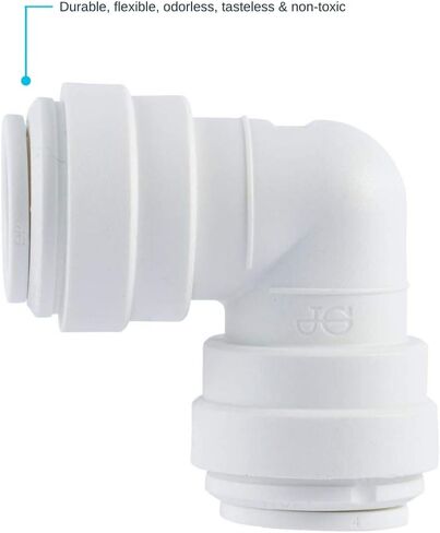 كوع دفع بلاستيكي من جون جيست PP0312WP، 3/8 بوصة، أبيض in Kuwait