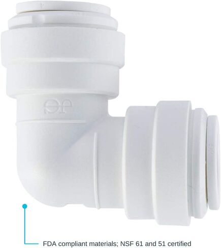 كوع دفع بلاستيكي من جون جيست PP0312WP، 3/8 بوصة، أبيض in Kuwait