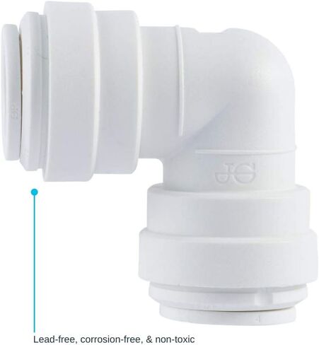كوع دفع بلاستيكي من جون جيست PP0312WP، 3/8 بوصة، أبيض in Kuwait
