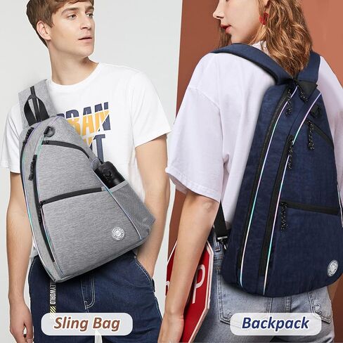 Pickleball Bag | Men's and Women's Pickleball Backpack | Adjustable Sling Bag | Reversible Crossbody Sports Backpack with Colorful Light Reflective in Saudi Arabia