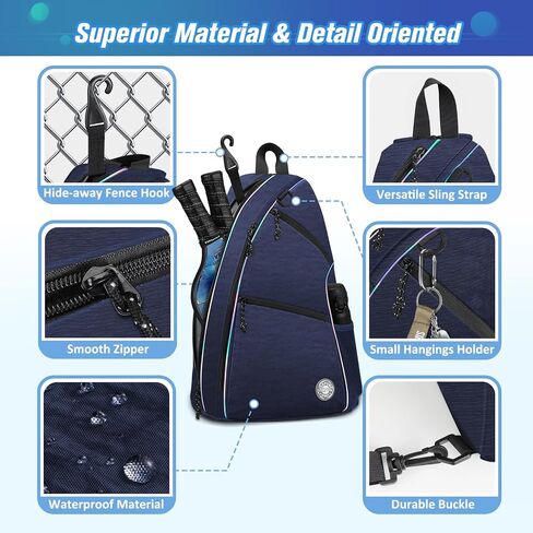 Pickleball Bag | Men's and Women's Pickleball Backpack | Adjustable Sling Bag | Reversible Crossbody Sports Backpack with Colorful Light Reflective in Saudi Arabia