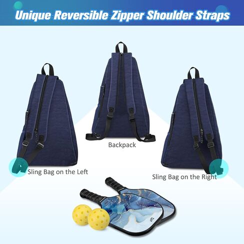 Pickleball Bag | Men's and Women's Pickleball Backpack | Adjustable Sling Bag | Reversible Crossbody Sports Backpack with Colorful Light Reflective in Saudi Arabia