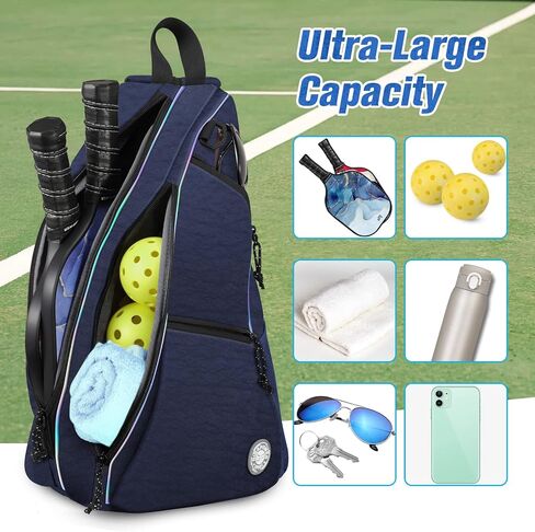 Pickleball Bag | Men's and Women's Pickleball Backpack | Adjustable Sling Bag | Reversible Crossbody Sports Backpack with Colorful Light Reflective in Saudi Arabia