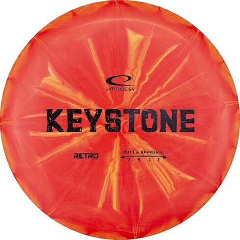 Latitude 64 Retro Burst Keystone Disc Golf Putter، ألعاب عائلية تفاعلية في الهواء الطلق، قرص جولف فريسبي للرجال والنساء وقرص النهج، 175 جم+، قد يختلف لون ختم القرص ونمط الاندفاع in Saudi Arabia