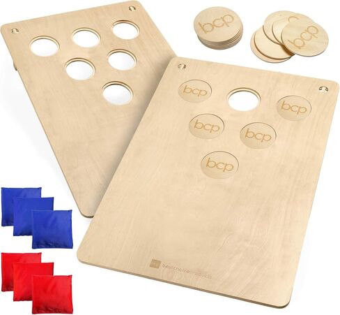 مجموعة ألعاب 2 في 1 من بيست تشويس برودكتس كورنهول وبونج بونج، حقيبة فول محمولة في الهواء الطلق للفناء الخلفي، باب خلفي مع حقيبتين للحمل، 6 أكياس فول، 6 أغطية للفتحات in Kuwait