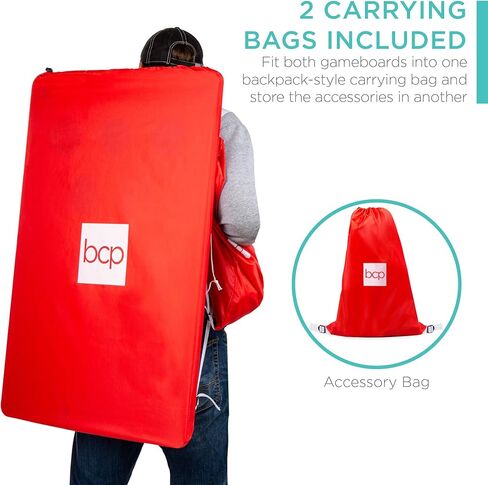 مجموعة ألعاب 2 في 1 من بيست تشويس برودكتس كورنهول وبونج بونج، حقيبة فول محمولة في الهواء الطلق للفناء الخلفي، باب خلفي مع حقيبتين للحمل، 6 أكياس فول، 6 أغطية للفتحات in Kuwait