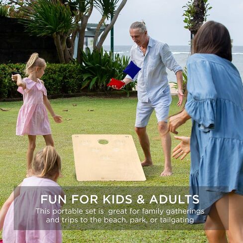 مجموعة ألعاب 2 في 1 من بيست تشويس برودكتس كورنهول وبونج بونج، حقيبة فول محمولة في الهواء الطلق للفناء الخلفي، باب خلفي مع حقيبتين للحمل، 6 أكياس فول، 6 أغطية للفتحات in Kuwait