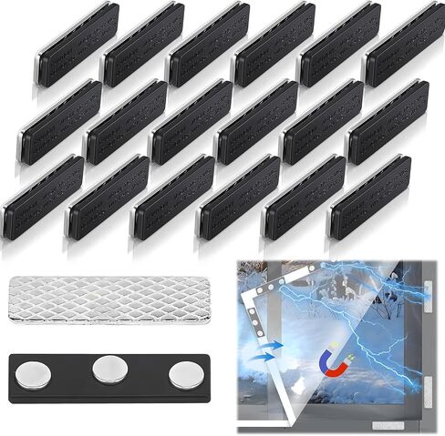 12 Pack Magnetic Curtain Closures for Window Blinds, Magnetic Curtain Clips with Adhesive for Winter Window Insulation Sealing, Curtain Magnets for Blackout Curtains in Saudi Arabia
