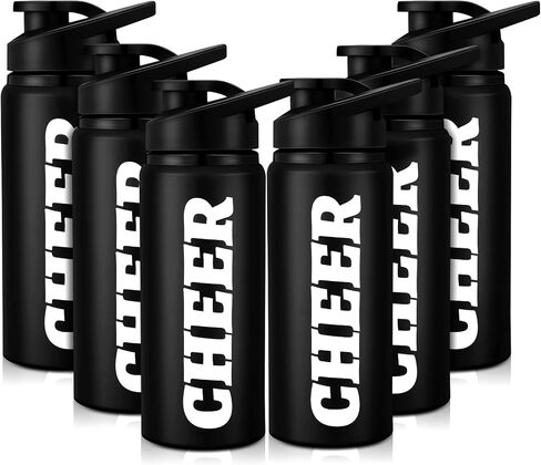 Zubebe 6 Pcs Cheerleader Water Bottles 20 oz Team Cheer Water Bottle Gift Aluminum Water Bottles with Snap Lids Leak Proof Cheer Stuff for Cheerleader Coach Gift Gym Camping Hiking(Pink) in Saudi Arabia