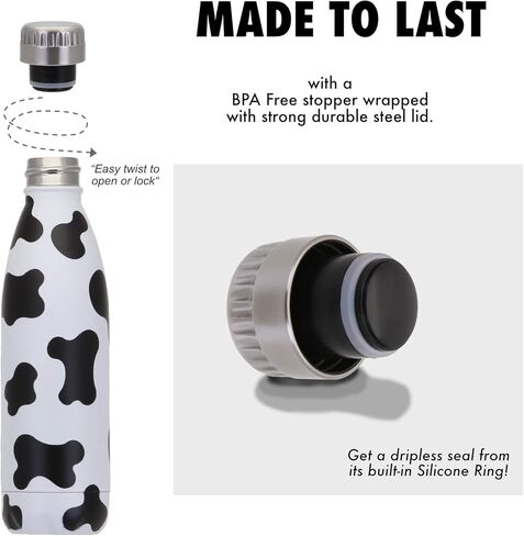 VAST HydraCore Vastigo Sweat-Free Stainless Steel Reusable Water Bottle (17 oz.) Vacuum Insulated Copper Lined Double-Wall | Keeps Liquids Cold for 24 hrs, Hot for 16 hrs in Kuwait