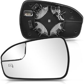 Fusion Driver Left Side Mirror Glass Replacement for 2013-2020 Ford Fusion Power Glass Rear Side View Convex Mirror Glass with Holder, Replace DS7Z17K707F