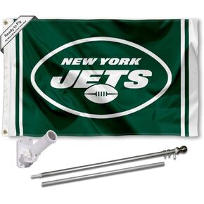 WinCraft New York Jets Flag Pole and Bracket Mount Kit
