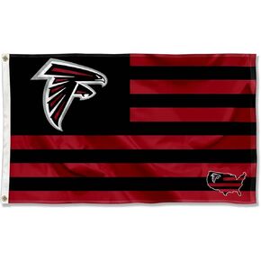WinCraft Atlanta Falcons USA American Nation Stripes 3x5 Grommet Flag