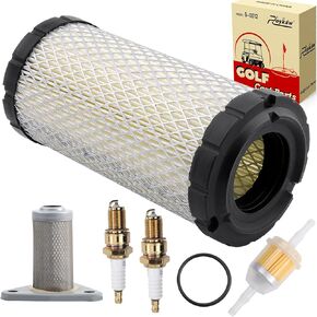 Roykaw EZGO Tune Up Kit with Air Filter Oil Filter Spark Plug Fuel Filter for TXT/RXV/ST350/Workhorse Gas Golf Cart Models (EZGO TXT W/MCI Motor, RXV W/Robbins Motor)