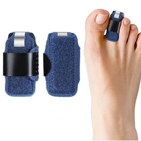2Pcs Blue Small Toe Splints for Straightening Hammer Toe Corrector Toe Straightener Finger Support Brace Stabilizer Women Men Broken Toe Support Easy to Wear and Use,Bunion Pads,Foot Health