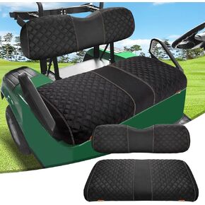 Roykaw Golf Cart Seat Covers Universal Compatible with EZGO TXT, Backrest Bottom Seat Cover, No Drilling Required/Breathable 1680D Oxford Cloth/Washable Air Dry/Soft Comfortable