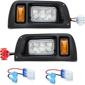 Orel Oko DS Golf Cart LED Light Kit for Club Car DS 1993-Up 12V Modified Front Headlight Replacement Assemblies Left Right Golf Cart Headlamps