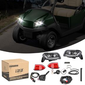 10L0L Golf Cart Light Kit,Upgraded Daytime Running for Club Car Tempo Light Kit Street Legal with Turn Signal Upgrade Kit,Deluxe Golf Cart Headlight Kit with Turn Signal Brake and Hazard Light