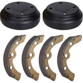 10L0L Golf Cart Brake Drums & Brake Shoes Kit for Club Car DS 1995-Up and Precedent 2004-Up Gas and Electric Golf Carts, Replace OEM 101791101 1018232-01 10603