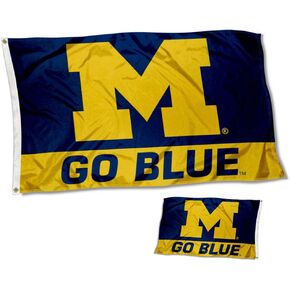 شركة College Flags & Banners Co. فريق ميشيغان جامعة ولفرينز باللون الأزرق، علم مزدوج الجوانب