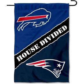 WinCraft House Divided Bills and Patriots Double Sided Garden Flag