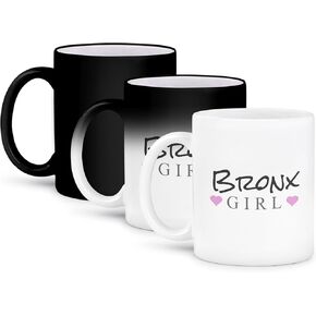 3dRose mug_161830_2 Bronx Girl Home Town City Pride USA United States of America Text & Cute Girly Pink Hearts Ceramic Mug, 15 oz, White