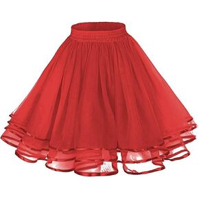 Kakaco Women Christmas Tutu Tulle Xmas Tutu Skirt Midi Christmas Costume Tutu for Adult