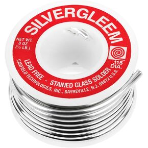 Canfield Silvergleem Lead Free Silver Solder Wire for Stained Glass Solder Crafting and Jewelry Making (96% Tin / 4% Silver) - 1/2 Lb Spool (1 Pack)