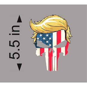 ملصق لاصق من الفينيل بتصميم العلم الأمريكي من Trumpisher لمصد نافذة السيارة والكمبيوتر المحمول والكمبيوتر اللوحي والجدار وما إلى ذلك مقاس 5.5 بوصة | صفح عالي الجودة للحماية من الأشعة فوق البنفسجية