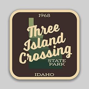 Three Island Crossing State Park Idaho Decal Sticker | 4-Inches by 4-Inches | 5-Pack Premium Quality Vinyl Sticker | UV Protective Laminate | SP974