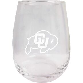Colorado Buffaloes Etched Stemless Wine Glass 15 oz 2-Pack Officially Licensed Collegiate Product