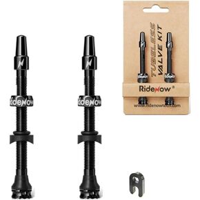 Ridenow Tubeless Valves - 45mm/65mm/85mm Presta Valve Stem for Mountain, Road, and Off-Road Bikes -Black