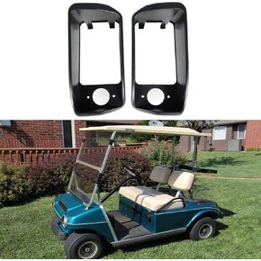 munirater Headlight Bezels Replacement for Club Car Golf Cart DS 1993 - Up Black 1016880 1016879