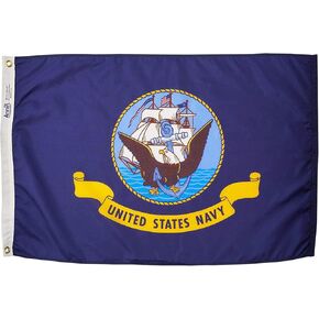 Annin Flagmakers U.S. Navy Military Flag USA-Made to Official Specifications, Officially Licensed, 3 x 5 Feet (Model 439030)