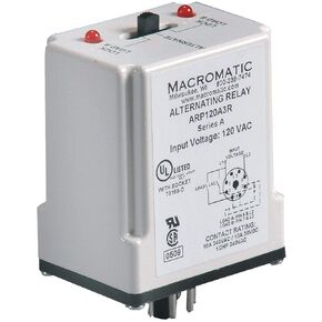 Macromatic Alternating Relay, 10 Amps, 120VAC, 8 Pins, DPDT Cross-Wired - ARP120A3R