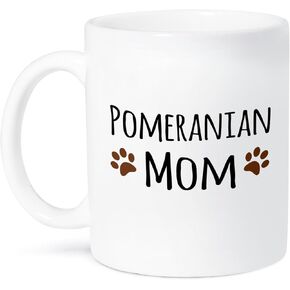3dRose - mug_154175_2 3dRose Pomeranian Dog Mom Mug, 15 oz, Ceramic