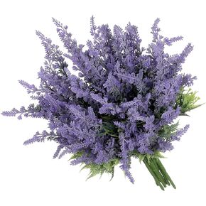 Lavender Artificial Flowers Bulk Stems Faux Purple Plants Real-Touch Bouquets DIY Home Decoration, 8pcs