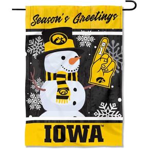 Iowa Hawkeyes Holiday Winter Snow Garden Banner Flag