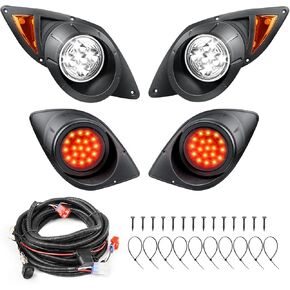 LED Headlight and Tail Light Kit Compatible with Yamaha G29 Drive Golf Carts 2007-UP light kit 12V with Wire Harness Street Legal Tail Lights for Gas and Electric