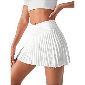 Verdusa Women's Pleated Tennis Skirts High Waisted Athletic Golf Skorts with Pocket