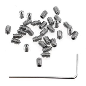 30PCS #4-40x3/8inch Stainless Steel Hexagon Socket Set Screw Ball Screw Bolt Kit Drive Cup Point Grub Screw with Hexagonal Wrench for Door Handle Faucet Knob