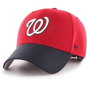 47 MLB Two Tone Primary Logo MVP Adjustable Hat, Adult One Size Fits All (Washington Nationals)