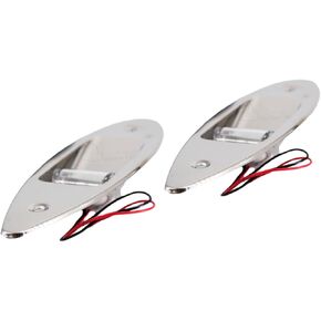 MARINE CITY 304 Grade Stainless Steel Flush Mount LED Navigation Side Lights RED and GREEN (7-3/4 x 2-1/4 Inches) for Marines – Boats – Ships – Yachts (Pack of 2)