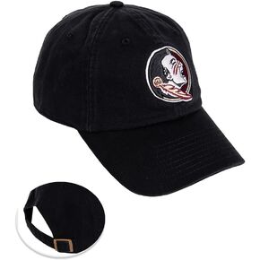 Desert Cactus Florida State University Baseball Hat Seminoles FSU Brimmed Embroirderd Hats Cap Adjustable Cloth Strap Adult (Style D1) Black