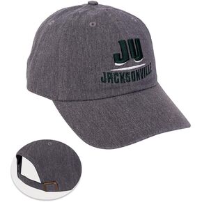 Desert Cactus Jacksonville University Baseball Hat Dolphins JU Jax Brimmed Embroirderd Cap Adjustable Cloth Strap Adult (Style A) Grey